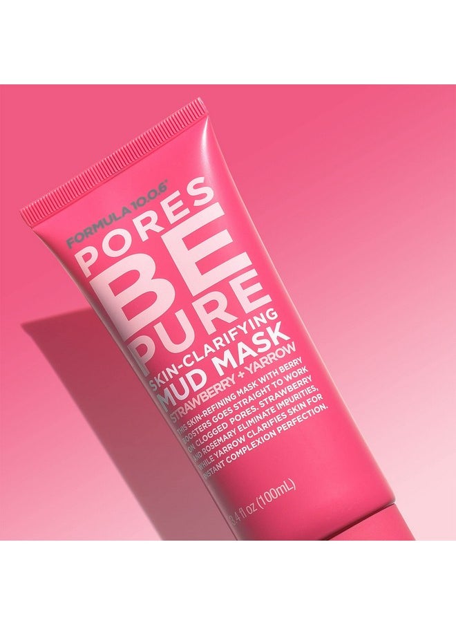 FORMULA 10.0.6 - Pores Be Pure Skin-Clarifying Mud Mask 3.4 fl oz. Unclogs Pores, Removes Impurities for Clear Skin, Vegan, Sulfate-Free & Cruelty-Free