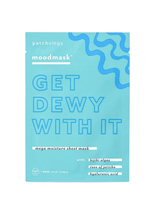 Patchology Moodmask Get Dewy With It Facial Sheet Mask - Men and Women Face Masks Skincare Sheet for Moisturizing, Hydrating, and Dewy Skin - Best Face Sheets Moisturizer (1 Count)