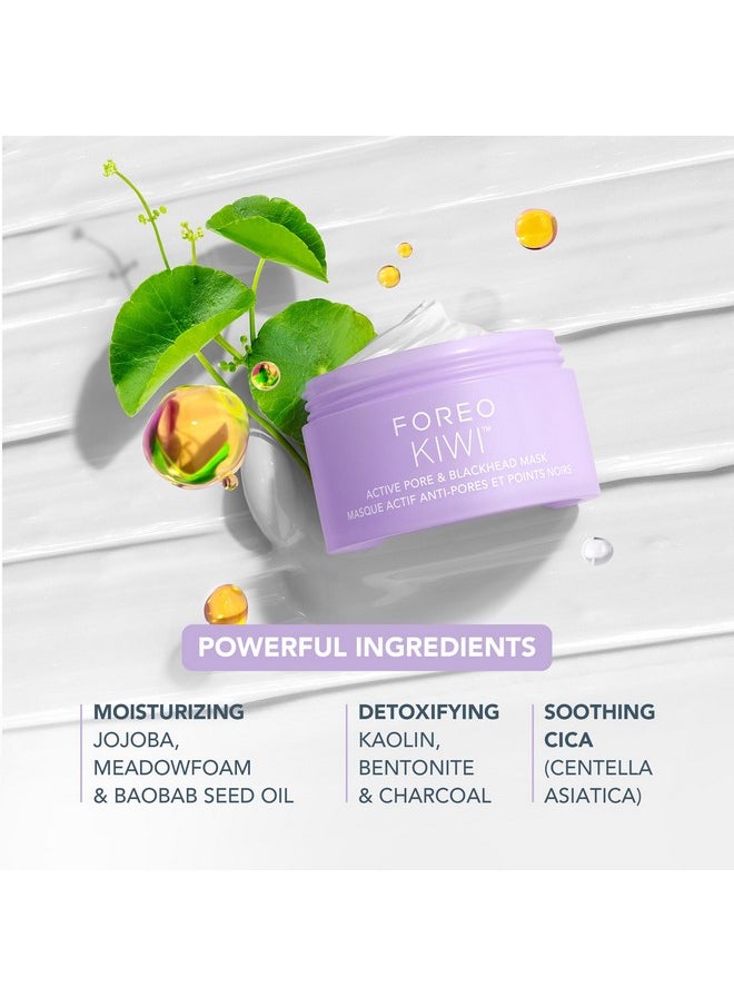FOREO KIWI Active Pore & Blackhead Mask, 3.5 oz - Blackhead Remover - Clay Mask & moisturizing Jojoba Oil - Pore Minimizer - Skin Purifying & Detox Face Mask - Vegan & Cruelty-free - All Skin Types
