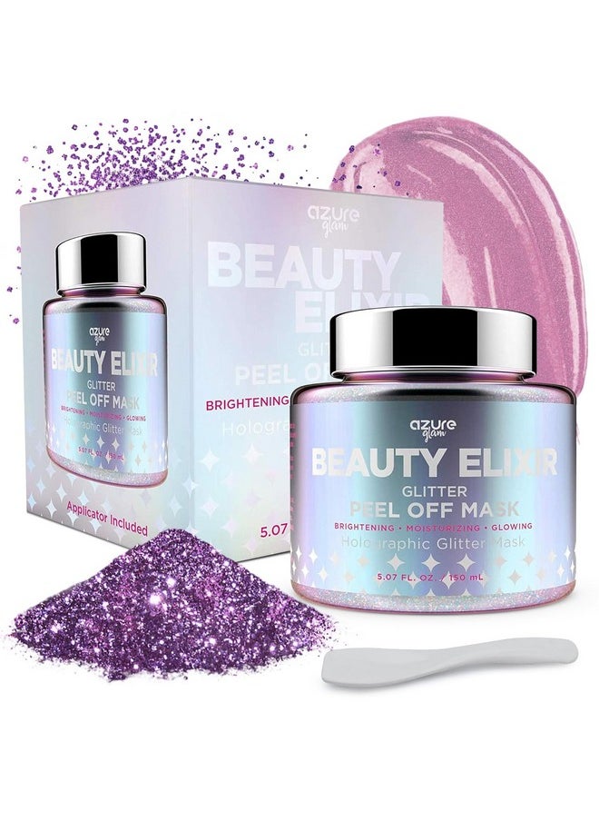 AZURE Beauty Elixir Holographic Peel Off Moisturizing Face Mask - Reduces Wrinkles, Fine Lines & Acne Scars | Removes Blackheads & Dirt and Oil | Repairs Uneven Skin Tone - 150mL / 5.07 fl.oz.