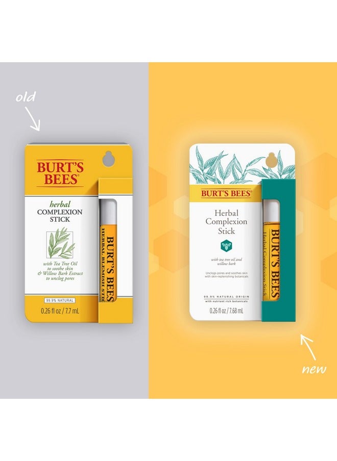 Burt's Bees Herbal Blemish Stick, 0.26 Fl Oz (Pack of 2), Tea Tree Oil Infused, Soothing, Exfoliating, Cleansing, Unisex