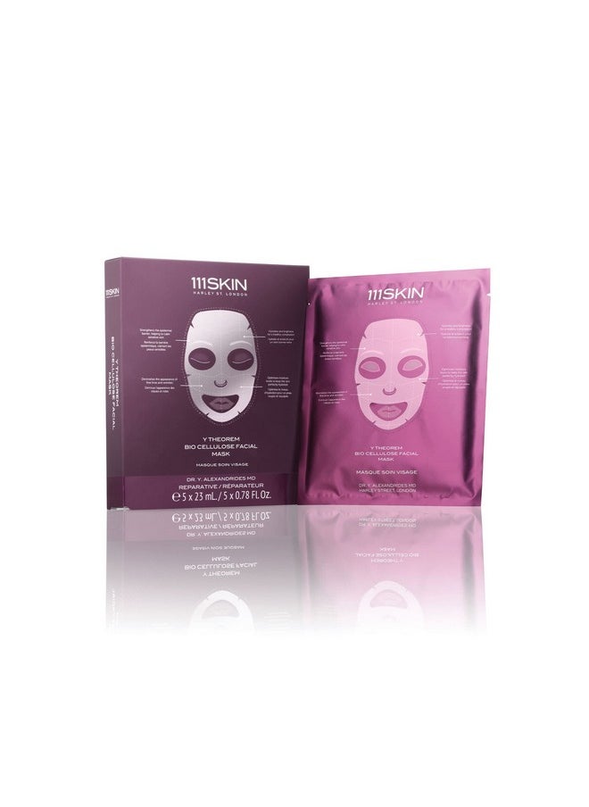 111SKIN Y Theorem Bio Cellulose Facial Mask | Repair, Rest & Rejuvenate Skin | Set of 5 (0.78 oz each)