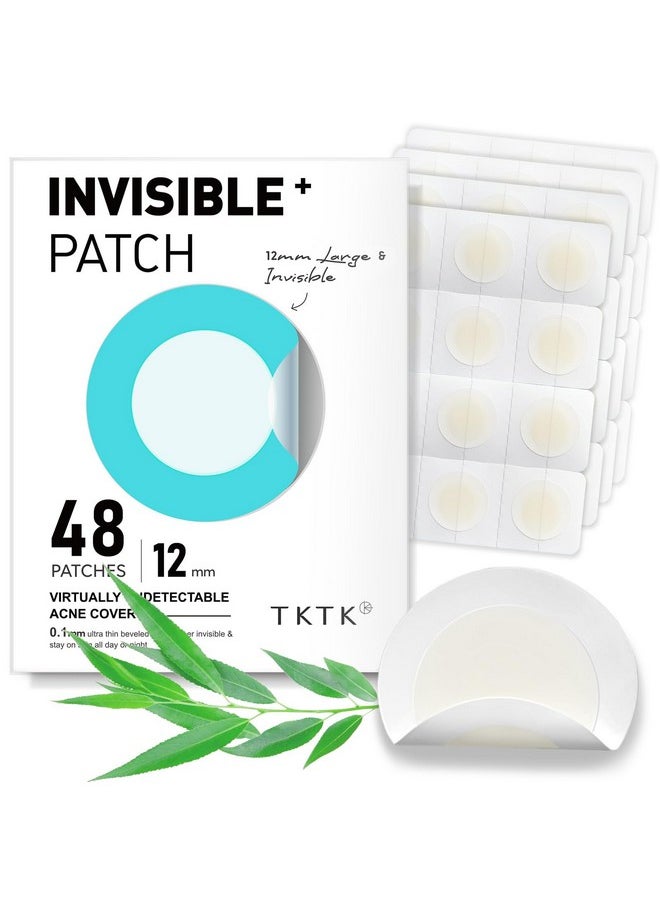 TKTK Pimple Patches, 12 mm Invisible Acne Patches for Face with Salicylic Acid, 0.01cm Extra Thin Outer Edge, Hydrocolloid Zit Patch for Pustule, Whitehead, Cystic Acne Spot, 48 Count