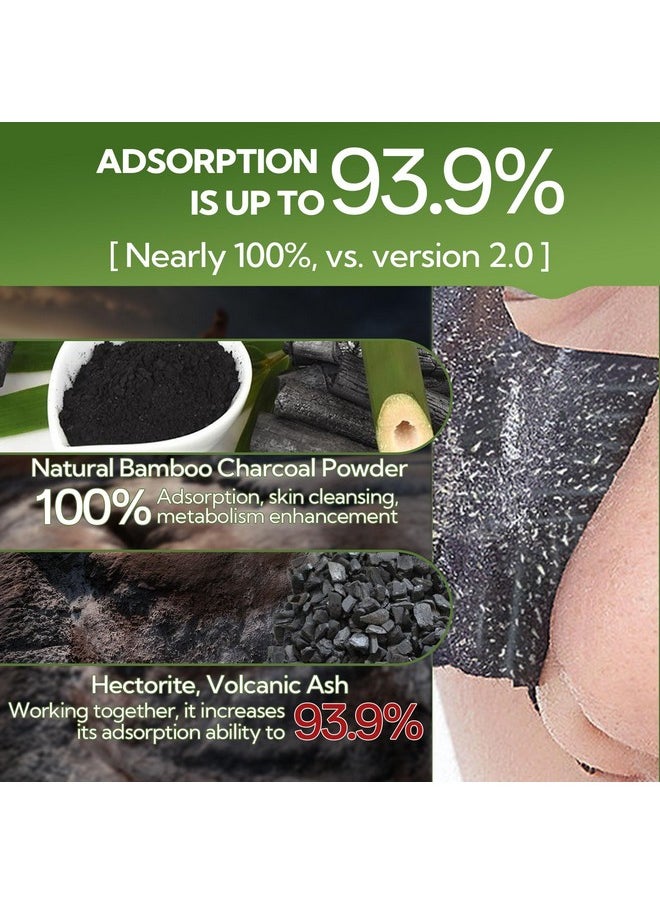 LANBENA Upgraded 2.0 Bamboo Charcoal Blackhead Remover Mask, 60 pcs Nose Strips, Peel off Face Mask Pore Whiteheads Cleanser Strawberry Nose Purifying, Deep Cleansing for All Skin Types, 30g/1.05oz