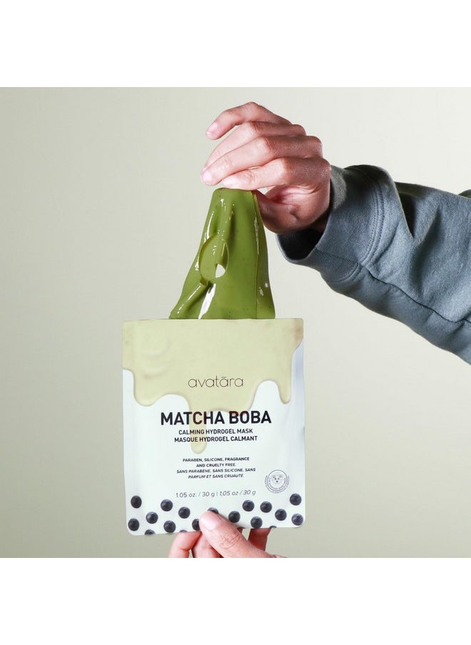 Avatara Matcha Boba Hydrogel Mask, Facial Masks Skincare Essential, 2-Piece Cooling & Hydrating Skin Care Mask with Multi-Hyaluronic Combo & Ceramides, 30 g, 1-Pack