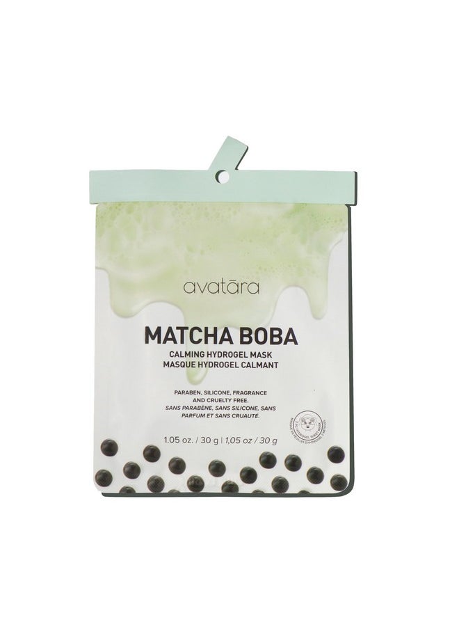 Avatara Matcha Boba Hydrogel Mask, Facial Masks Skincare Essential, 2-Piece Cooling & Hydrating Skin Care Mask with Multi-Hyaluronic Combo & Ceramides, 30 g, 1-Pack