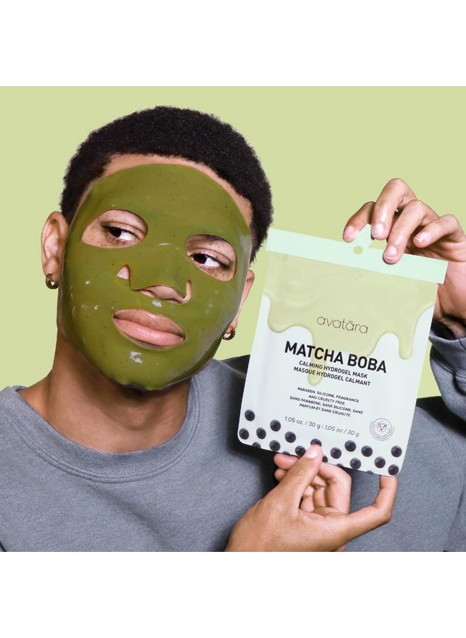 Avatara Matcha Boba Hydrogel Mask, Facial Masks Skincare Essential, 2-Piece Cooling & Hydrating Skin Care Mask with Multi-Hyaluronic Combo & Ceramides, 30 g, 1-Pack