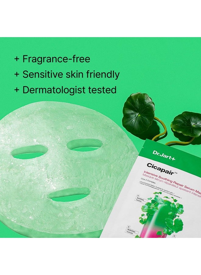 Dr.Jart+ Cicapair™ Sensitive Skin Serum Face Mask for Redness with Centella Asiatica | Sheet Mask | Korean Skin Care, 5 Pack