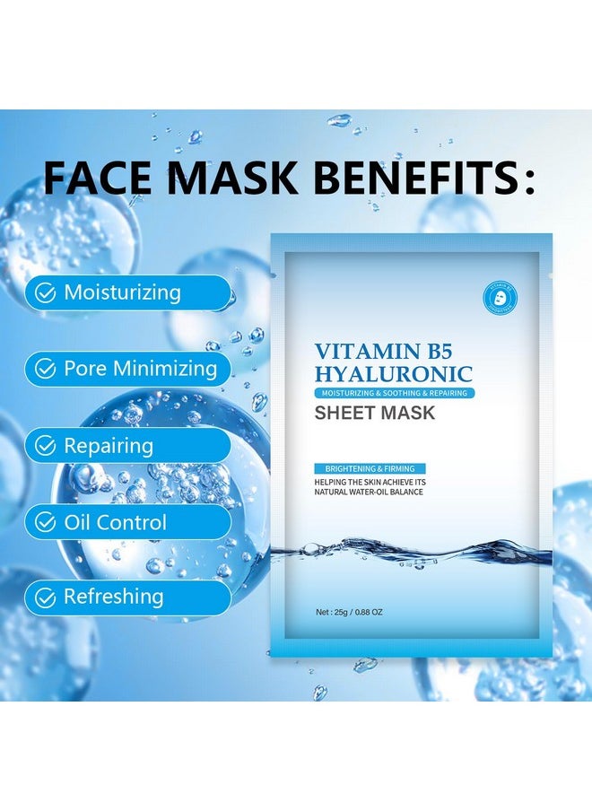 IREV Hydrating Face Masks Skincare, Moisturizing Facial Sheet Mask Skin care for Dry, Oily, Sensitive Skin,B5 Hyaluronic Acid Face Mask, Christmas Gifts for Women 10 Pack