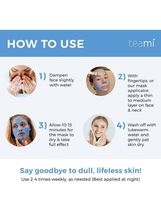 Teami Beauty Facial Mask - Moisturizing Face Mask Skin Care - Anti Acne & Blackhead Remover with Butterfly Pea Flower & Kaolin Clay - Deep Cleansing Face Mask for Oily, Dry, or Sensitive Skin