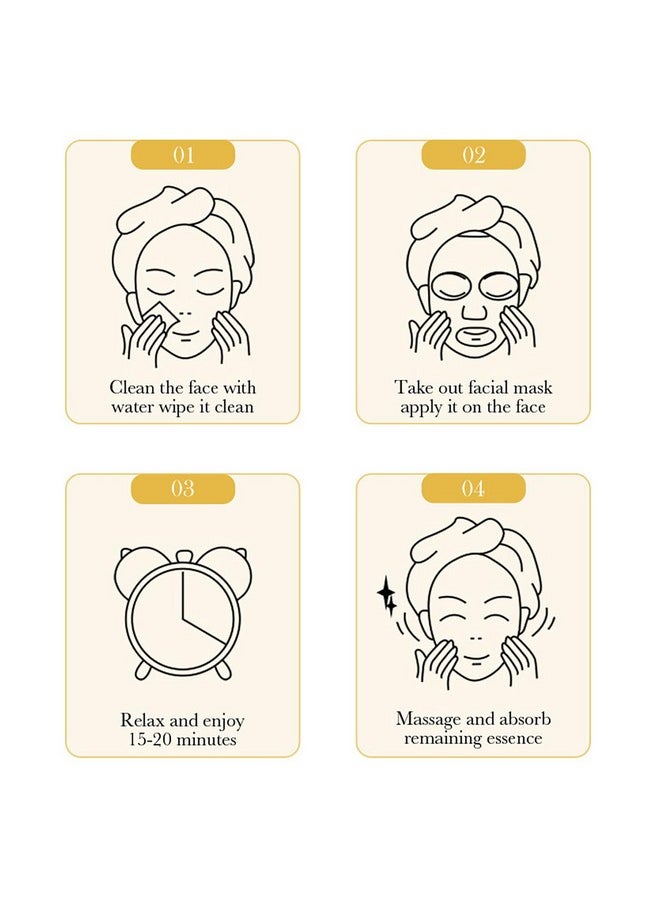 BIOAQUA Facial Mask Firming Deeply Nourish Moisturizing 98% Natural Extract Hydrating Face Mask 5PCS Set (One Of Each (5PCS))
