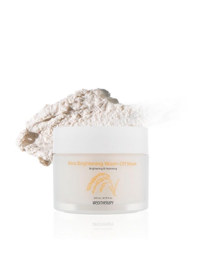 Rice Wash-Off Mask - Korean Glass Skin Face Mask Skincare - Hydrating Rice Clay Mask for Face - Natural Exfoliants Gently Improve Skin Texture, Even Skin Tone, and Restore Radiant Glow, 6.76 fl.oz
