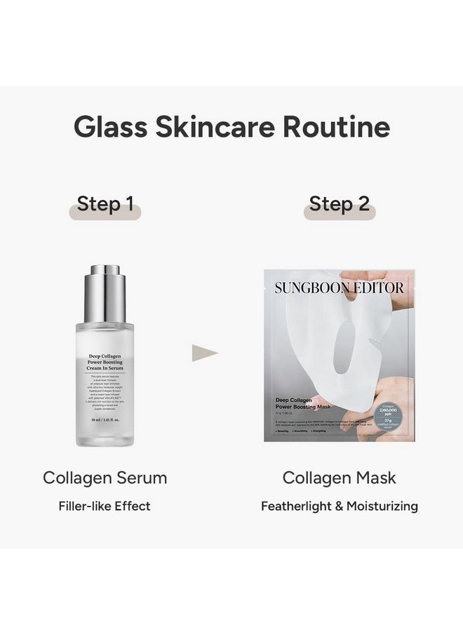 SUNGBOON EDITOR Korean Glass Skin Deep Collgen Boost Set | Real Collagen 2,160,000PPB for Elasticity | Hydrating Collagen Face Mask | Face Serum for Women | Korean Skin Care Set