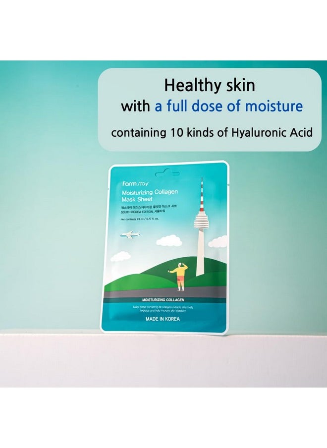 FARMSTAY Trip To Korea Facial Mask Sheet 12 Combo Pack Korean Skincare Mask Combo, Hypoallergenic,Moisturizing,Nourishing,Vitalizing, Refreshing0.77 fl.oz.*12 ea