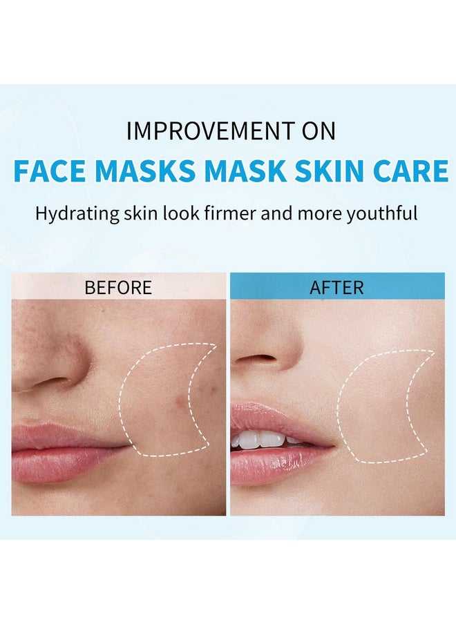 Face Masks Skincare, Valentine's Day Gifts, Facial Mask with Hyaluronic Acid, Sheet Face Masks Skincare, Hyaluronic Acid Face Mask, Deep Hydrating Face Masks, Brightening Facial Sheet Mask 10 Pack