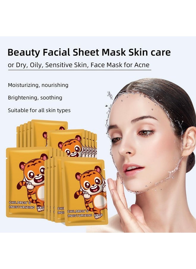 IREV Sheet Mask Skin Care, Animal Character Sheet Masks, Face Mask Skincare, Beauty Facial Mask Spa Face Mask, Soothing Face Sheet Masks, Facial Masks, Moisturizing Face Masks, 5 Pack (Tiger)