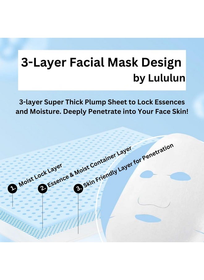 Lululun 21 EA Facial Sheet Masks for Dry Skin & Dull Skin Women & Men, Hydrating & Moisturizing Daily Face Sheet Mask with Seaweed & Cranberry Extracts, Natural Face Skincare from Japan, PURE PINK