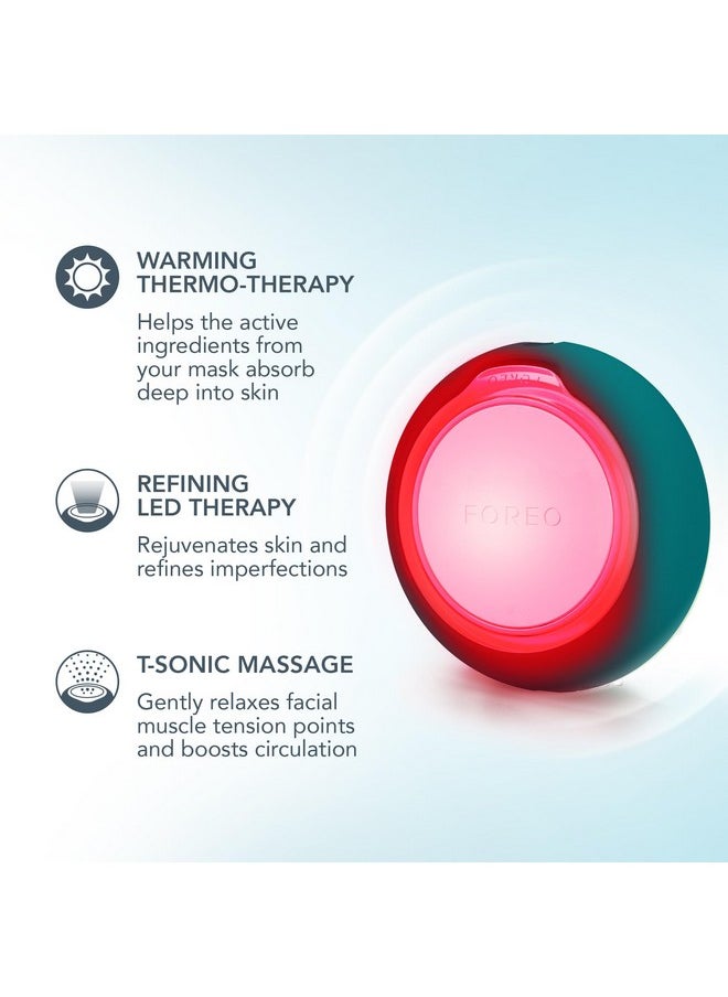 FOREO UFO 3 go Travel-friendly Face Mask Skincare Device - Face Moisturiser - Anti-Aging - Red Light - Warming - Facial Massage - Compact - App-connected - Evergreen