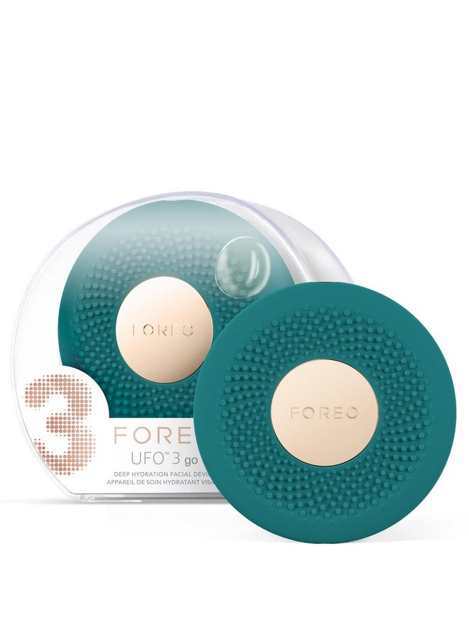 FOREO UFO 3 go Travel-friendly Face Mask Skincare Device - Face Moisturiser - Anti-Aging - Red Light - Warming - Facial Massage - Compact - App-connected - Evergreen