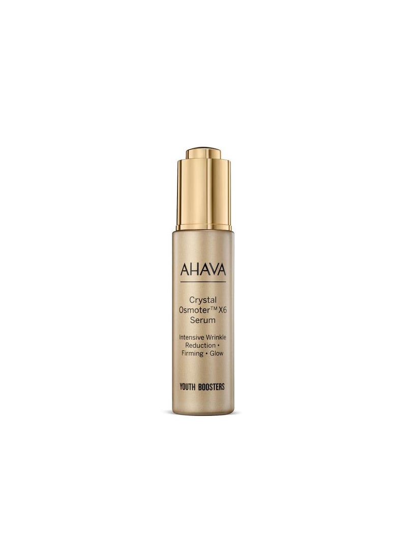 AHAVA Crystal Osmoter X6 Serum - Revolutionary Youth Booster & Intense Wrinkle Reduction, Enhances Youthful Glow & Firming, Enriched with Exclusive Blend of Dead Sea Osmoter & Jojoba Oil, 1 Fl.Oz