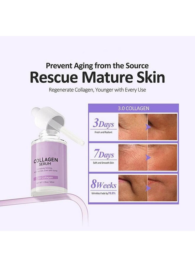 Collagen Serum For Face, Collagen Face Serum For Skin Tightening Helps Lift, Plump, & Firm Sagging Skin, Serums For Skin Care, Anti Wrinkle 1.35 Fl Oz