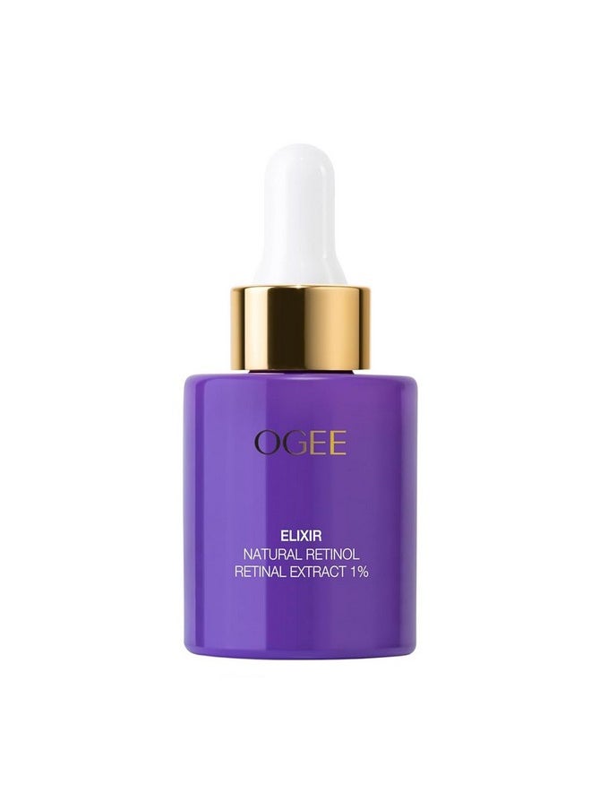 Ogee Natural Retinol Retinal 1% Elixir - Certified Organic Anti-Aging Face Serum For Smooth, Firm Skin