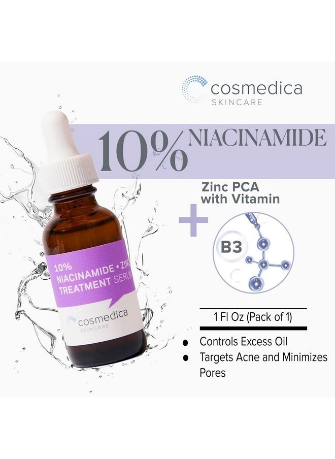 Cosmedica Skincare Niacinamide + Zinc Treatment Serum with Hyaluronic Acid, 1 oz