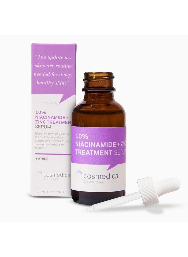 Cosmedica Skincare Niacinamide + Zinc Treatment Serum with Hyaluronic Acid, 1 oz