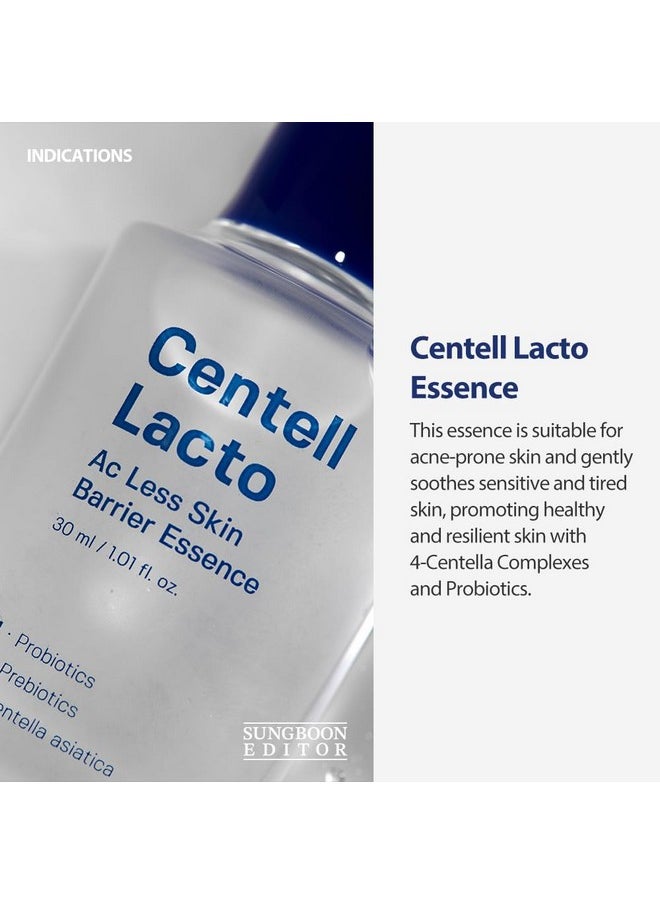 SUNGBOON EDITOR Centell Lacto AC Less Skin Barrier Essence Serum | Acne Treatment for Face | Probiotics Skin Care for Sensitive Skin | Niacinamide Hydrating Face Serum | Korean Skin Care