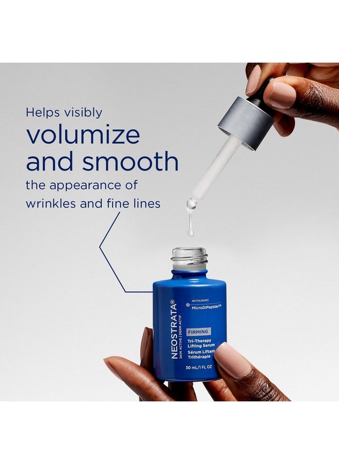NEOSTRATA Tri-Therapy Lifting Serum, New & Improved Formula, 3D Volumizer, Lifting and Firming Antiaging Serum with Hyaluronic Acid Oil-Free Fragrance-Free, 1 fl. oz.