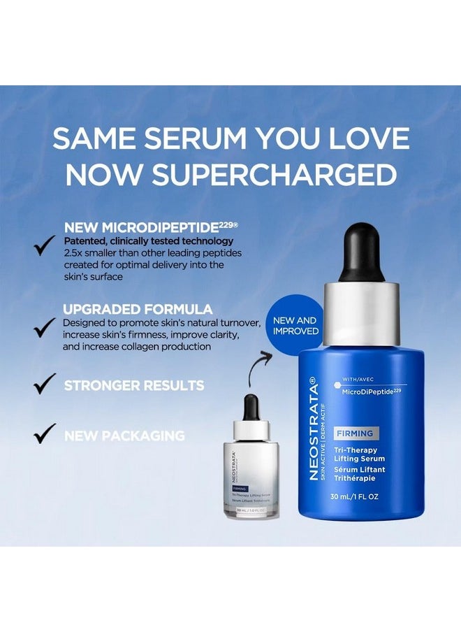 NEOSTRATA Tri-Therapy Lifting Serum, New & Improved Formula, 3D Volumizer, Lifting and Firming Antiaging Serum with Hyaluronic Acid Oil-Free Fragrance-Free, 1 fl. oz.