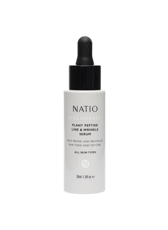 Natio Plant Peptide Line and Wrinkle Serum, 1 oz - Anti Aging Serum - Rejuvenating Face Serum - Daily Serum for Face to Revitalize Skin Texture