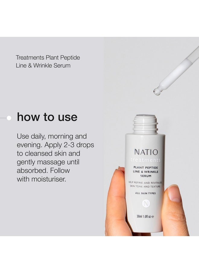 Natio Plant Peptide Line and Wrinkle Serum, 1 oz - Anti Aging Serum - Rejuvenating Face Serum - Daily Serum for Face to Revitalize Skin Texture