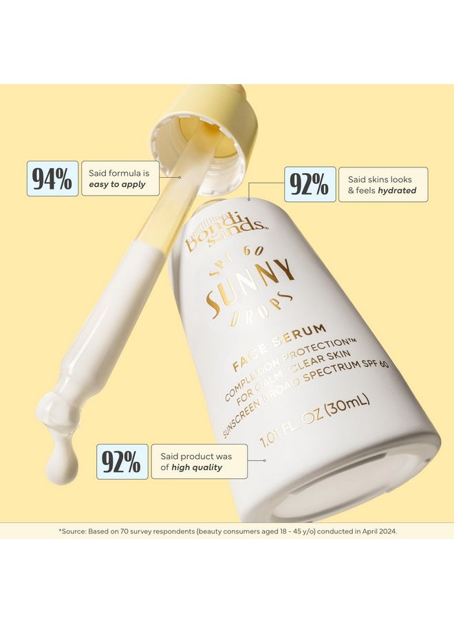Bondi Sands Sunny Drops SPF 60 Face Serum, Hydrating + Nourishing Broad Spectrum Sunscreen, Lightweight, Silky-Smooth Finish, Oil-Free, 1.01 Fl Oz