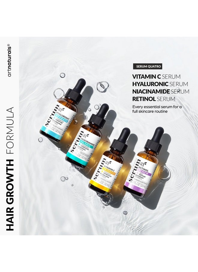 Vitamin C Serum Skin Care 4-Piece Set: Includes Retinol, Hyaluronic Acid & Niacinamide - Anti-Aging, Skin Brightening, Hydrating, Wrinkle Reduction, Dark Spot Corrector - 3-Month Supply - artnaturals