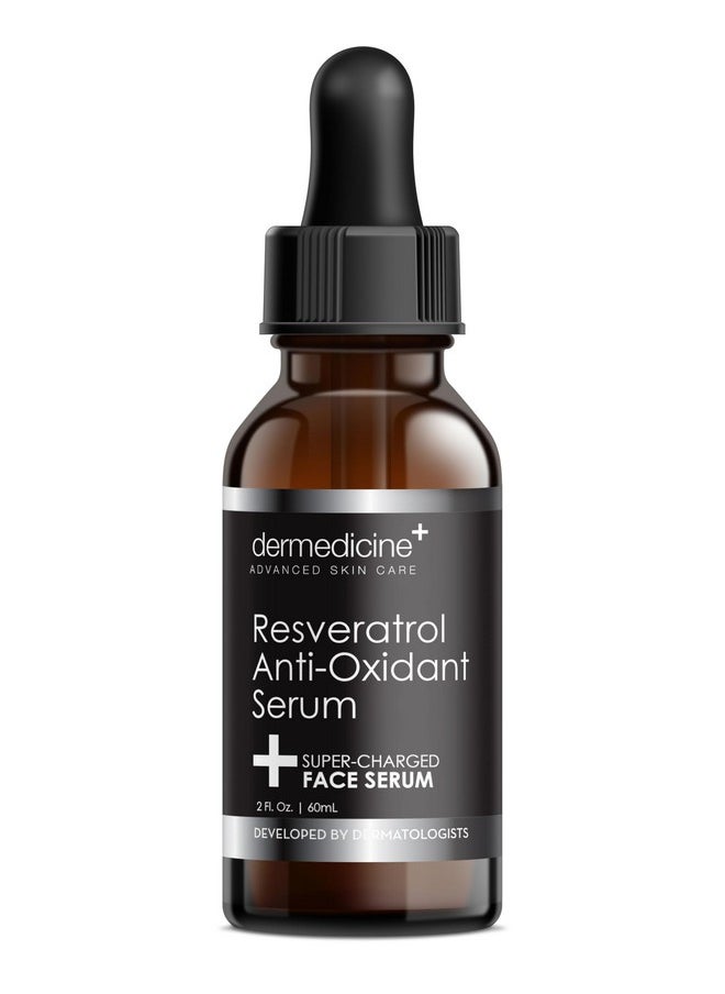 Dermedicine Resveratrol Liquid Serum Facial Skin Care Lift Resveratrol Serum for Face 2 Fl Oz