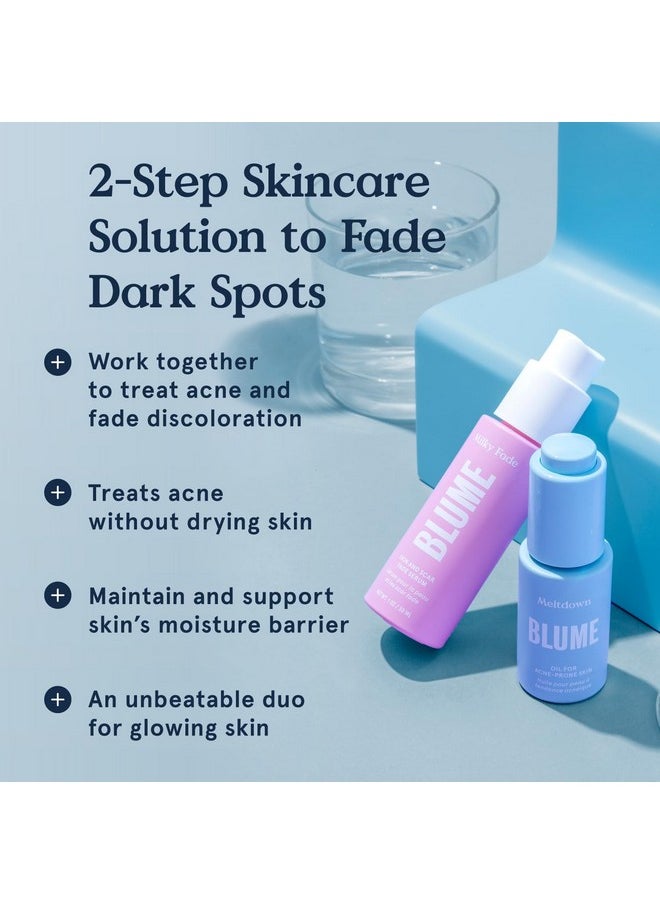 Blume Treat and Fade Skin Care Set - Meltdown Face Oil & Milky Fade Acne Scar Care - 2 Step Skin Care Kit to Help Fade Dark Spots, Repair Skin Barrier & Brighten Complexion (2 Count)