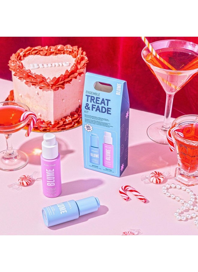 Blume Treat and Fade Skin Care Set - Meltdown Face Oil & Milky Fade Acne Scar Care - 2 Step Skin Care Kit to Help Fade Dark Spots, Repair Skin Barrier & Brighten Complexion (2 Count)