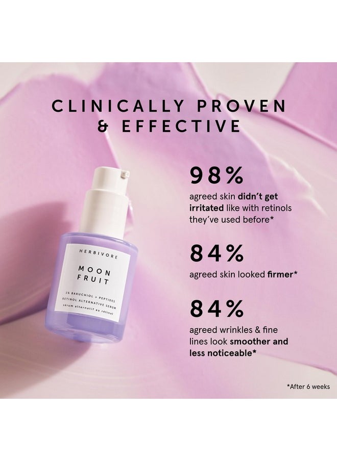 HERBIVORE Bakuchiol Retinol Alternative Moon Fruit Face Serum EXTRA STRENGTH - 1% Bakuchiol + Peptides, Smooths Skin, Reduces Fine Lines & Wrinkles, Plant-based, Vegan, Cruelty-free, 30mL / 1 oz