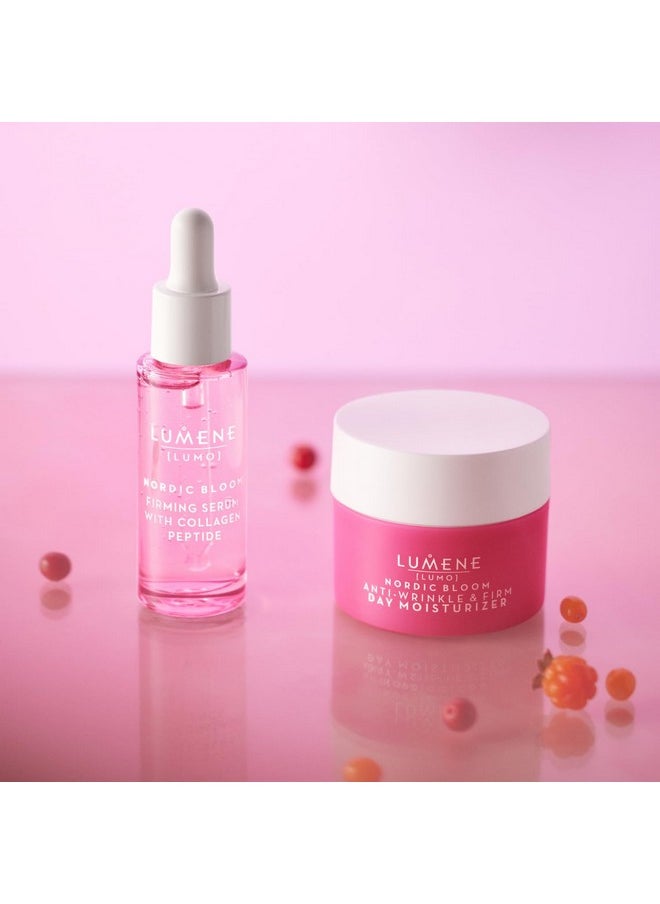 Lumene [Lumo] Vegan Collagen Face Serum - Firming Peptide Serum Formulated with Hyaluronic Acid for Smoother, Plump-Looking Skin - Helps to Reduce the Appearance of Fine Lines + Wrinkles (1 fl oz)