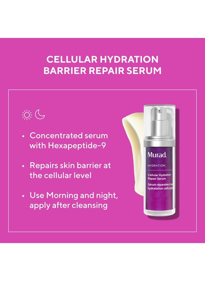Murad Cellular Hydration Repair Serum Refill - Hydrating Face Serum Repairs Lipid-Depleted Skin Barrier- Hexapeptide-9, Bilberry, and Hyaluronic Acid Delivers Stronger Healthier Skin - 1 Fl Oz