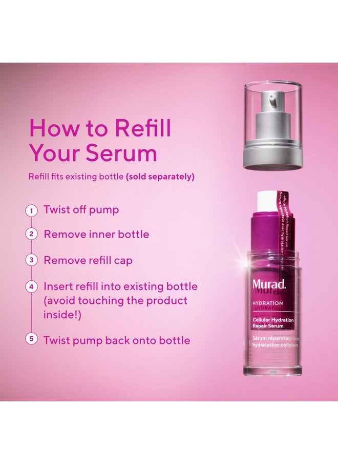 Murad Cellular Hydration Repair Serum Refill - Hydrating Face Serum Repairs Lipid-Depleted Skin Barrier- Hexapeptide-9, Bilberry, and Hyaluronic Acid Delivers Stronger Healthier Skin - 1 Fl Oz