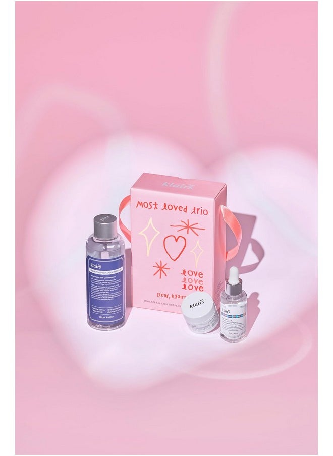 DearKlairs Most Loved Skincare Set - Unscented Toner, Vitamin Serum & E Mask | Korean Glass Skin Routine | Sensitive Skin-Friendly Valentine's Galentines Holiday Gift | Hydrating, Revitalizing