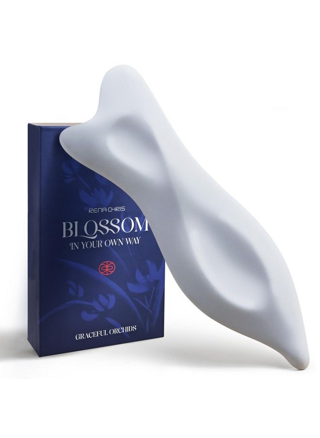 Rena Chris 3D Ceramic Gua Sha Facial Tools - Acupressure & Guasha for Face Massage, Jawline Sculpting, Puffiness Reduction- Skin Care Tool with User Manual