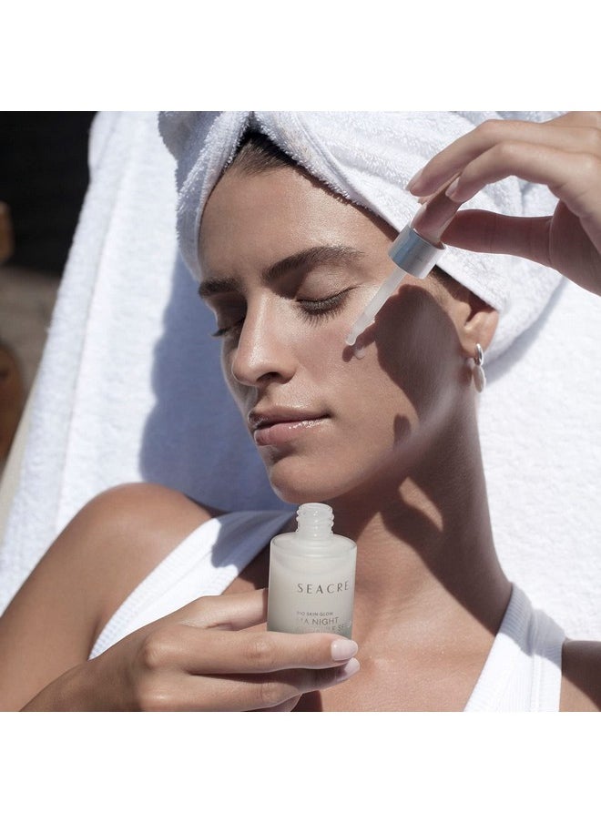 SEACRET Face Serum - Bio Skin Glow Multi-Acid Complex Night Serum for Face, Ampoule, 1 Fl.Oz 30ml.