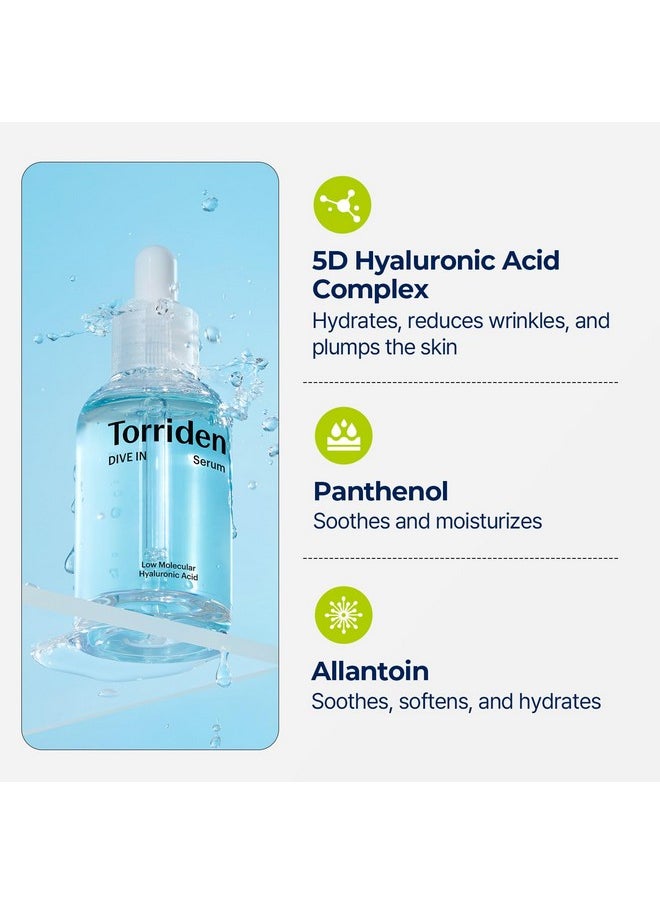 Torriden DIVE IN Serum 1.69 fl oz + refill pouch 1.69 fl oz | Deep Hydration to Get Glow Skin | Hyaluronic Acid, Panthenol, Allantoin | Korean Facial Serum