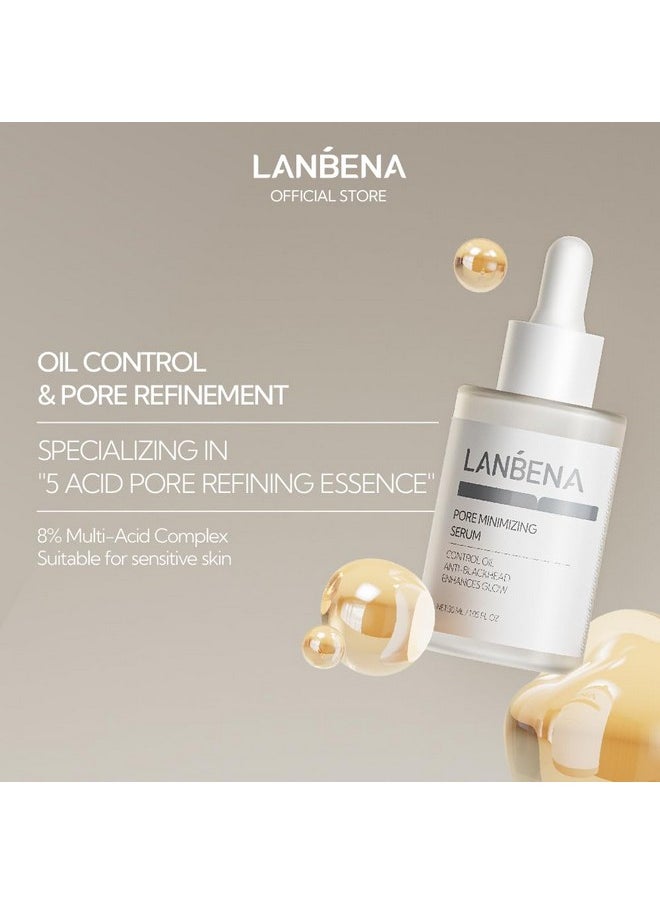 LANBENA Pore Minimizer for face, Skin Care, Pore Minimizer Treatment Serum 2.0, Facial Essence for Shrinking Pores, Relieving Dryness, Oil Control Firming, Moisturizing after Remover Blackhead, 30ML