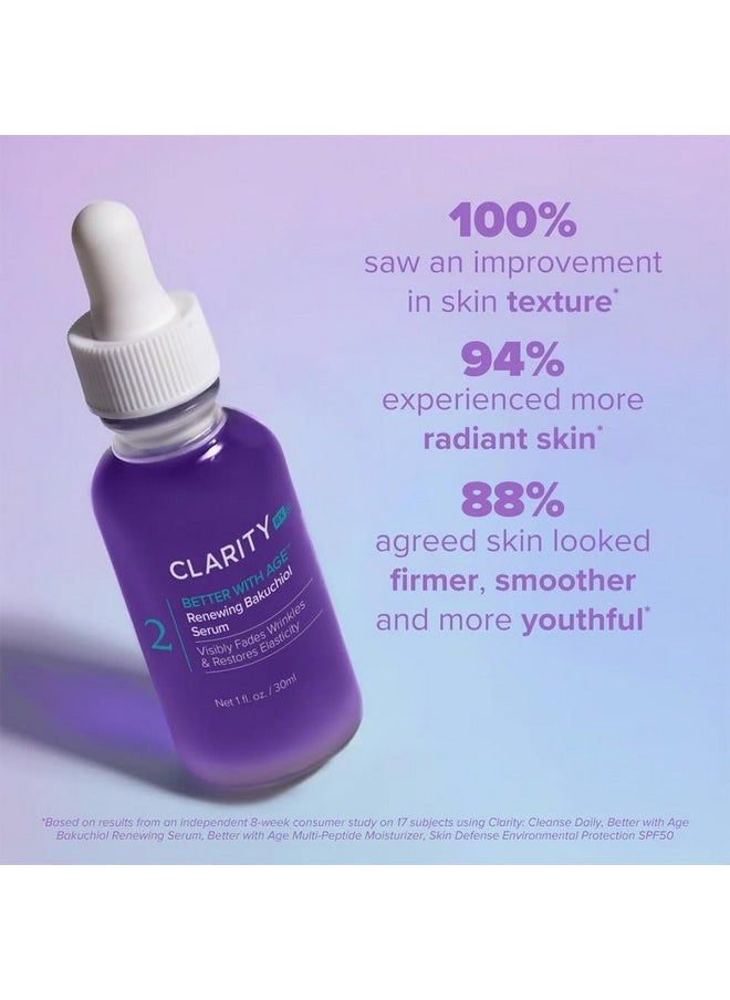 ClarityRx Better With Age Renewing Bakuchiol Face Serum for Anti-Aging, Gentle Alternative Retinol Serum, Plant Based, Cruelty Free, Paraben Free (1 fl oz)