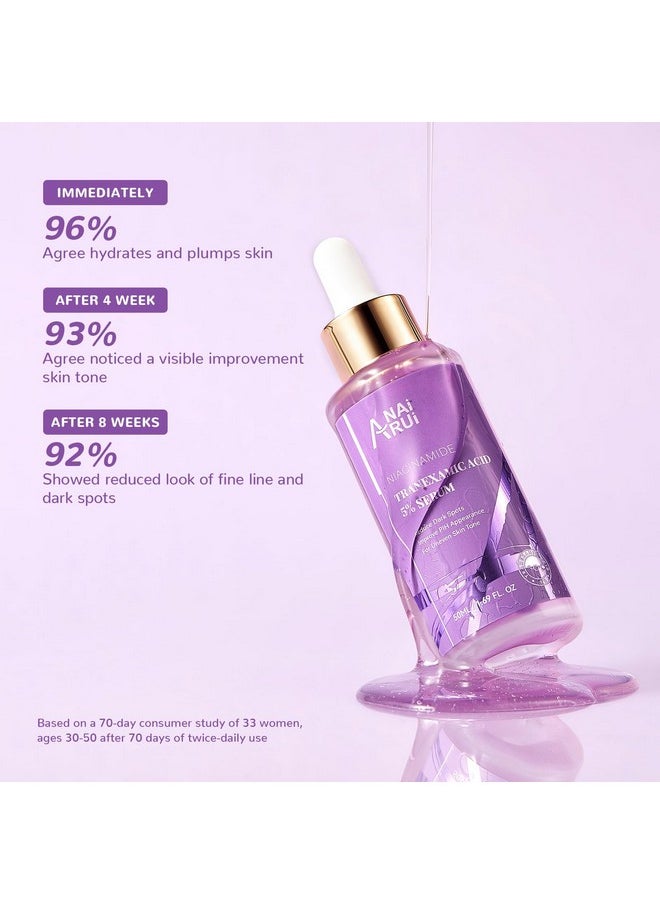 ANAI RUI 5% Tranexamic Acid Serum With Niacinamide,Kojic Acid, Arbutin,for Uneven Skin Tone 1.69 FL.Oz/50 ML