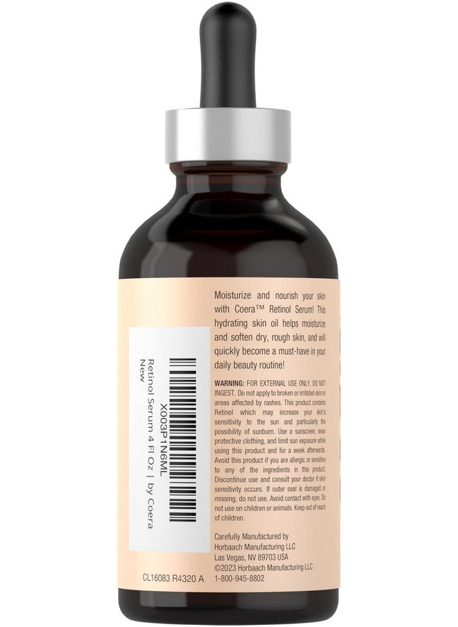 Coera Retinol Serum for Face | 4 fl oz | Professional Strength | Hydrating Skin Oil | Free of Parabens & Fragrances | Packaging May Vary
